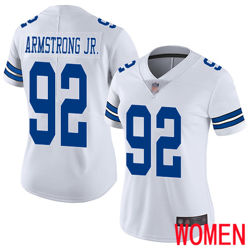 Women Dallas Cowboys Limited White Dorance Armstrong Jr. Road #92 Vapor Untouchable NFL Jersey